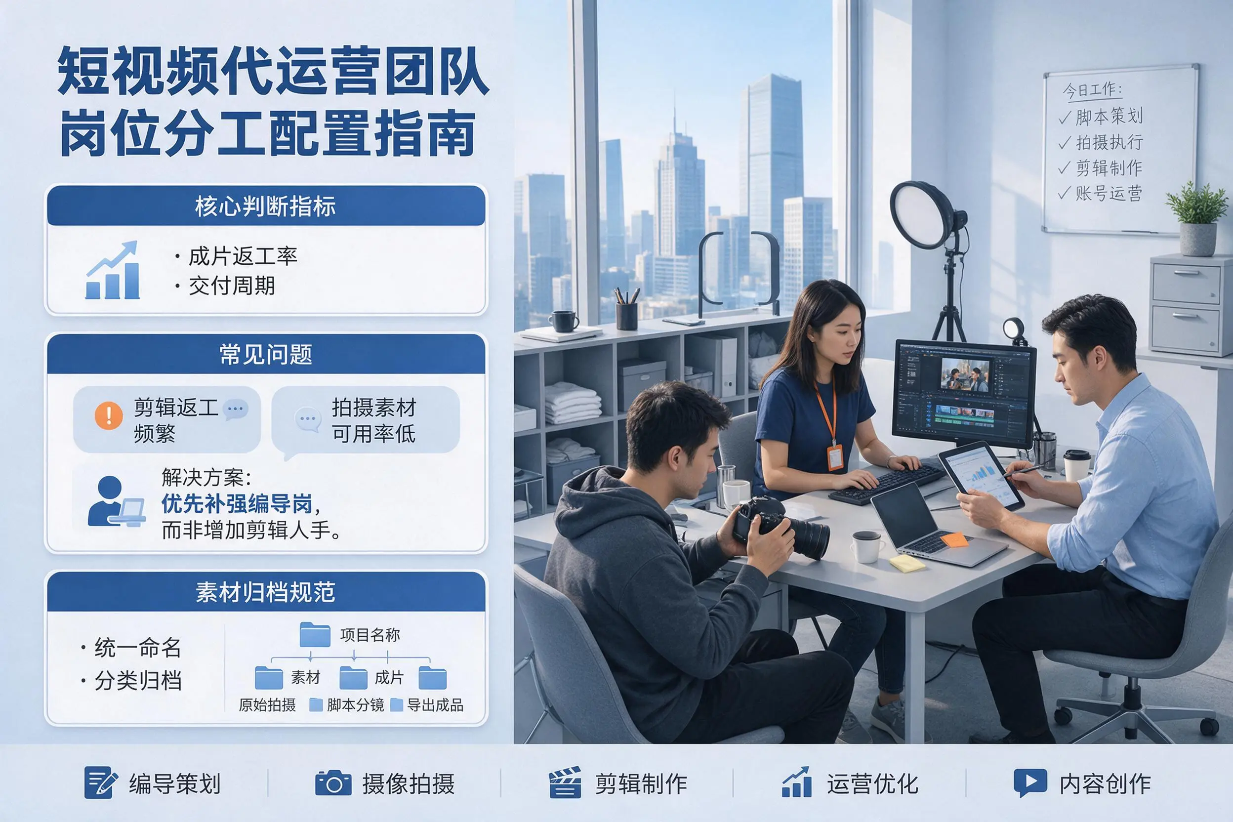 短视频代运营团队如何配置？西藏企业岗位分工科普说明