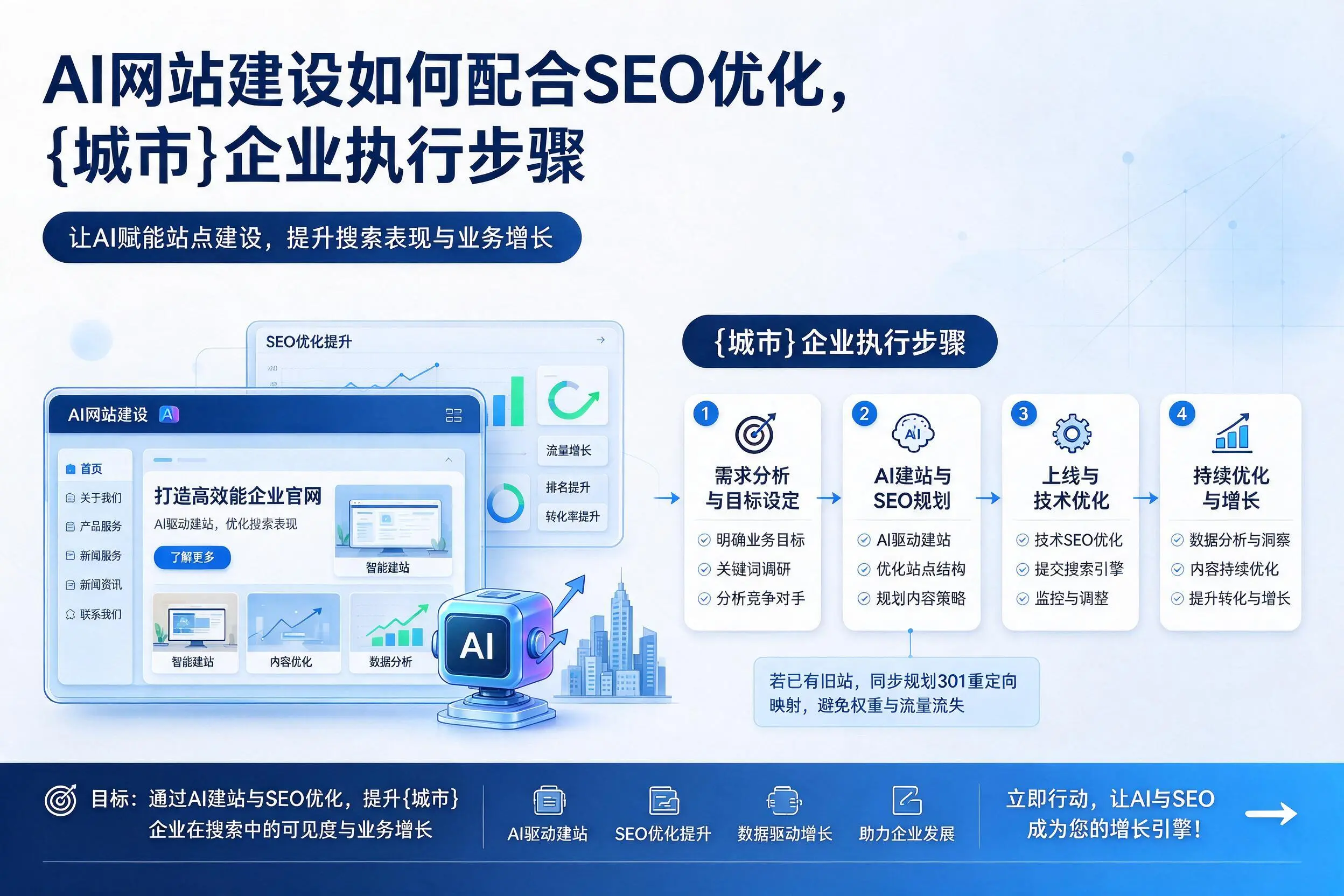 AI网站建设如何配合SEO优化,西藏企业执行步骤